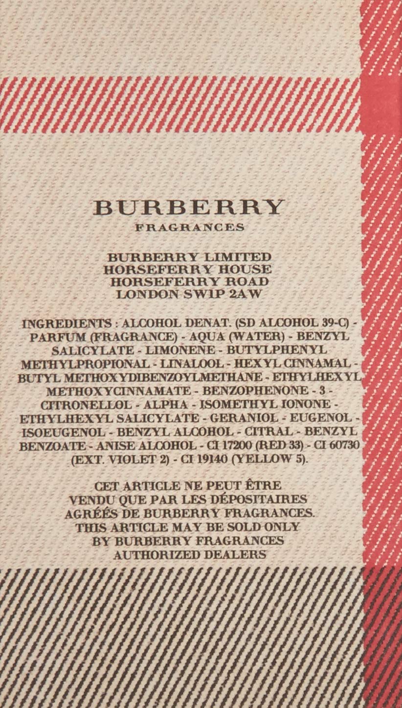 Burberry on sale london ingredients