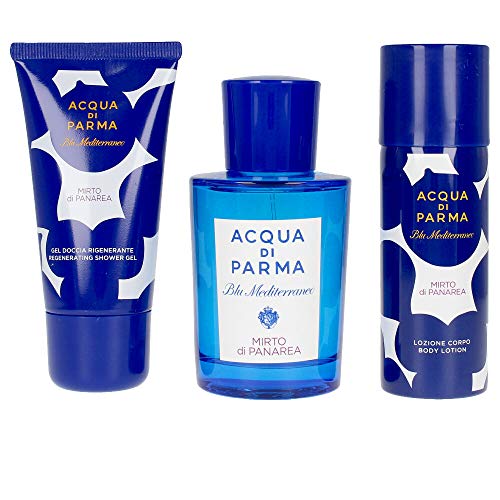 Acqua Di Parma Blu Mediterraneo Mirto Di Panarea Set EDT 75ML + Shower Gel  40ML + Body Lotion 50ML - The Swiss Gallery